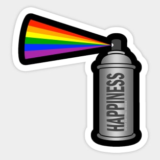 Happiness rainbow spray can Sticker